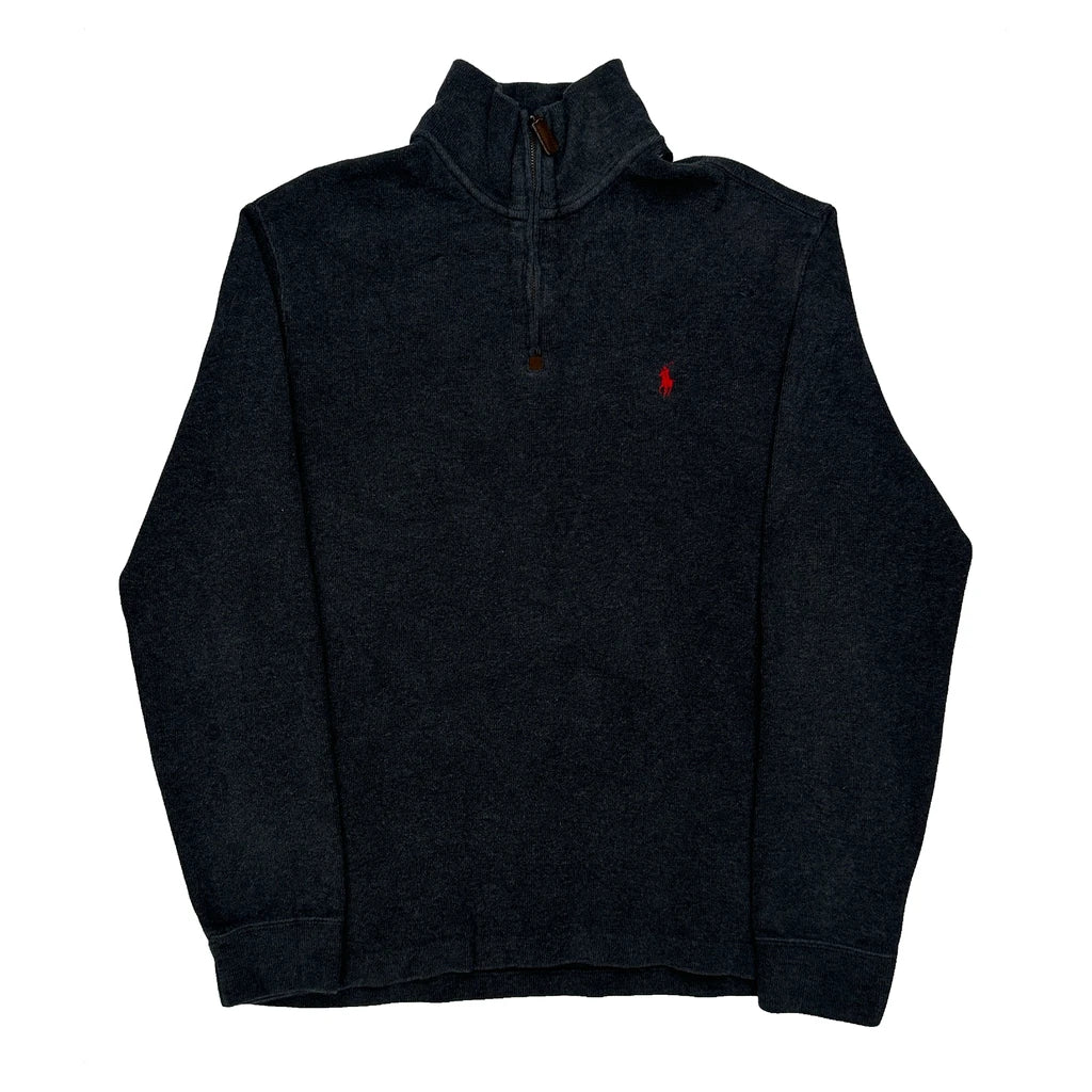 Polo By Ralph Lauren 1/4 Zip - Medium Grey Cotton