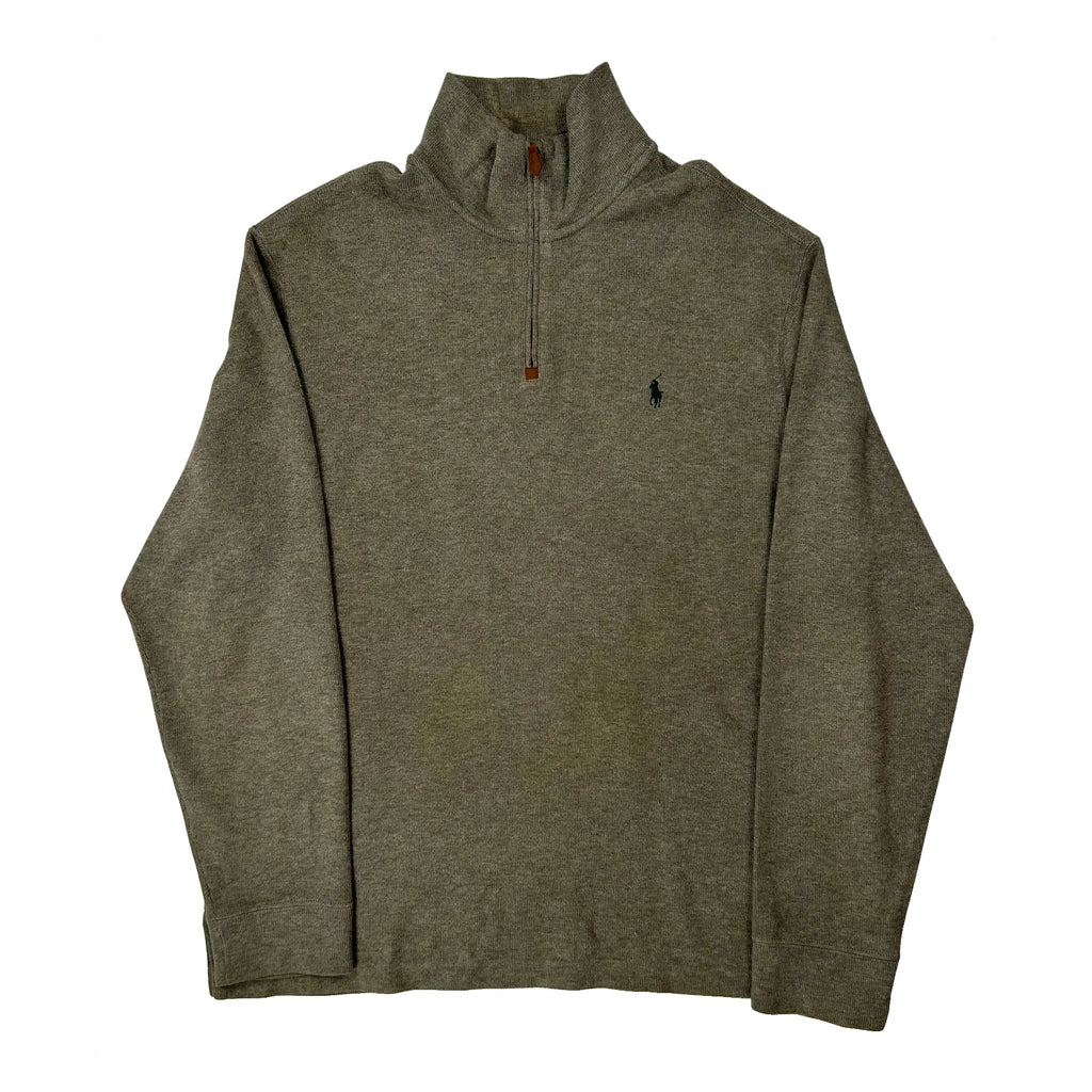 Polo By Ralph Lauren 1/4 Zip - XL Grey Cotton