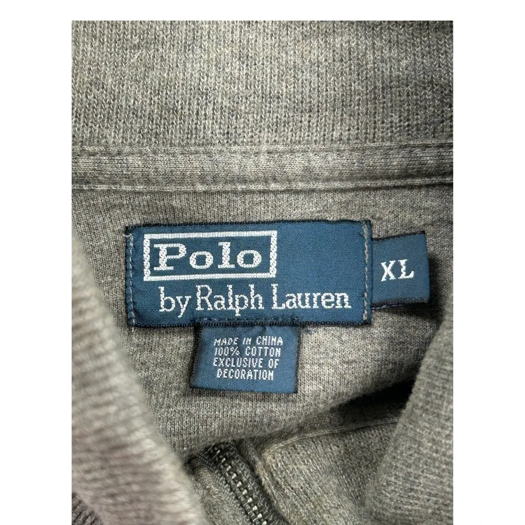 Polo By Ralph Lauren 1/4 Zip - XL Grey Cotton - Image 6