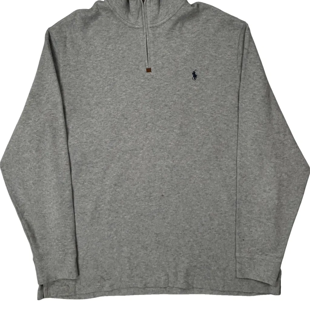 Polo By Ralph Lauren 1/4 Zip - 2XL Grey Cotton - Image 4