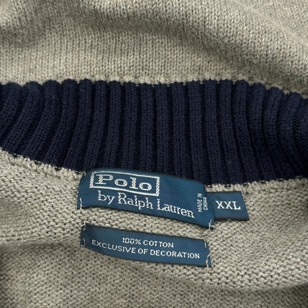 Polo By Ralph Lauren 1/4 Zip - 2XL Grey Cotton - Image 3