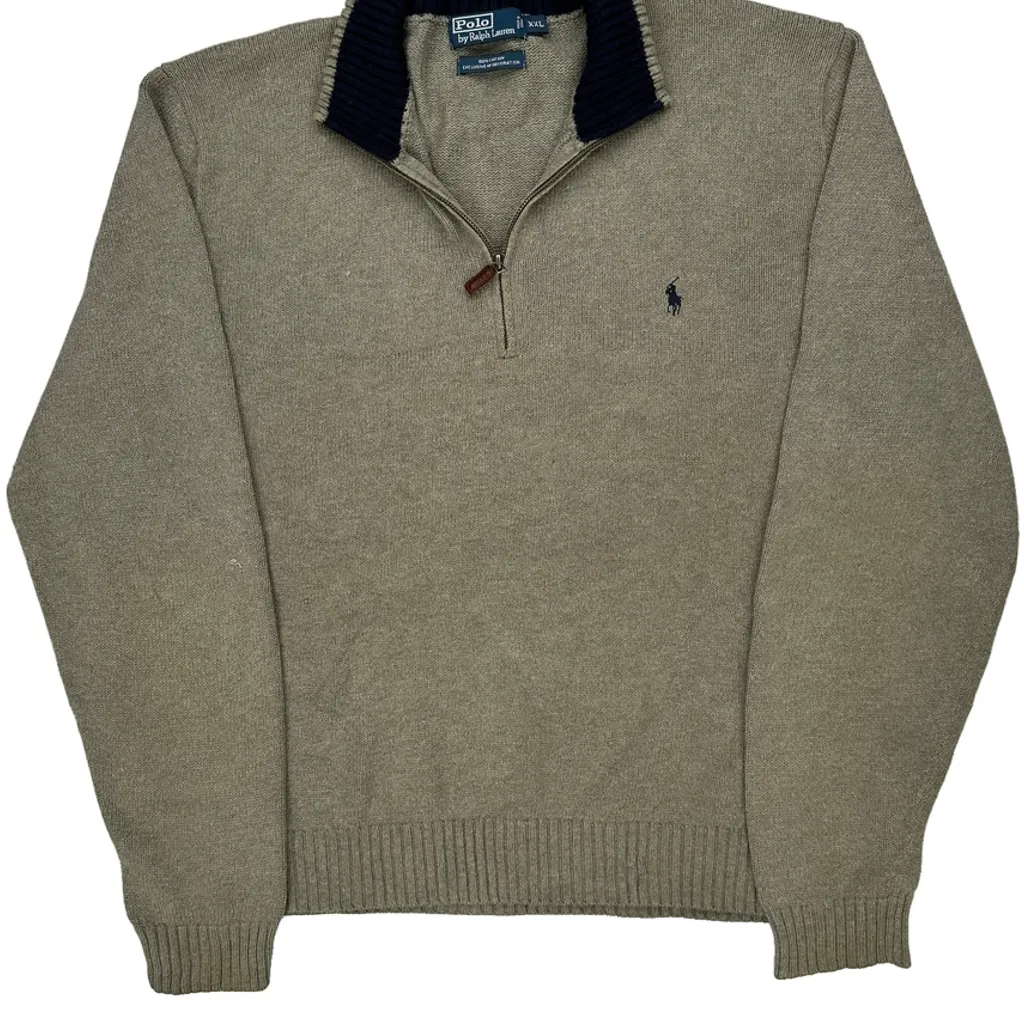 Polo By Ralph Lauren 1/4 Zip - 2XL Grey Cotton - Image 4