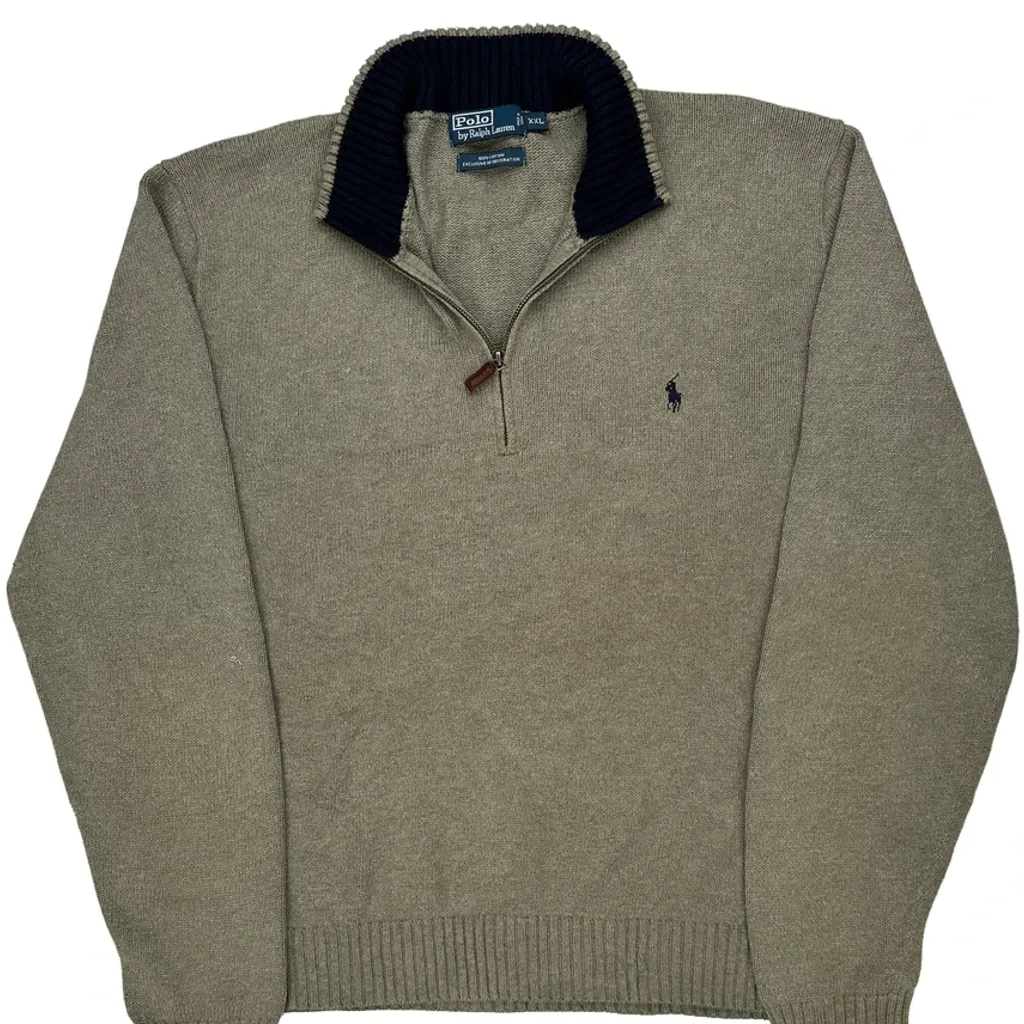 Polo By Ralph Lauren 1/4 Zip - 2XL Grey Cotton - Image 5