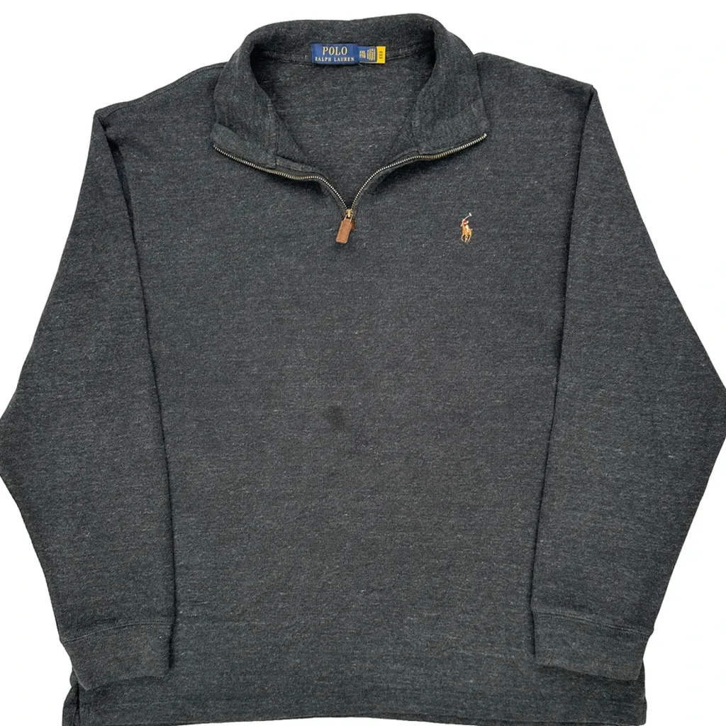 Polo By Ralph Lauren 1/4 Zip - 2XL Grey Cotton - Image 4