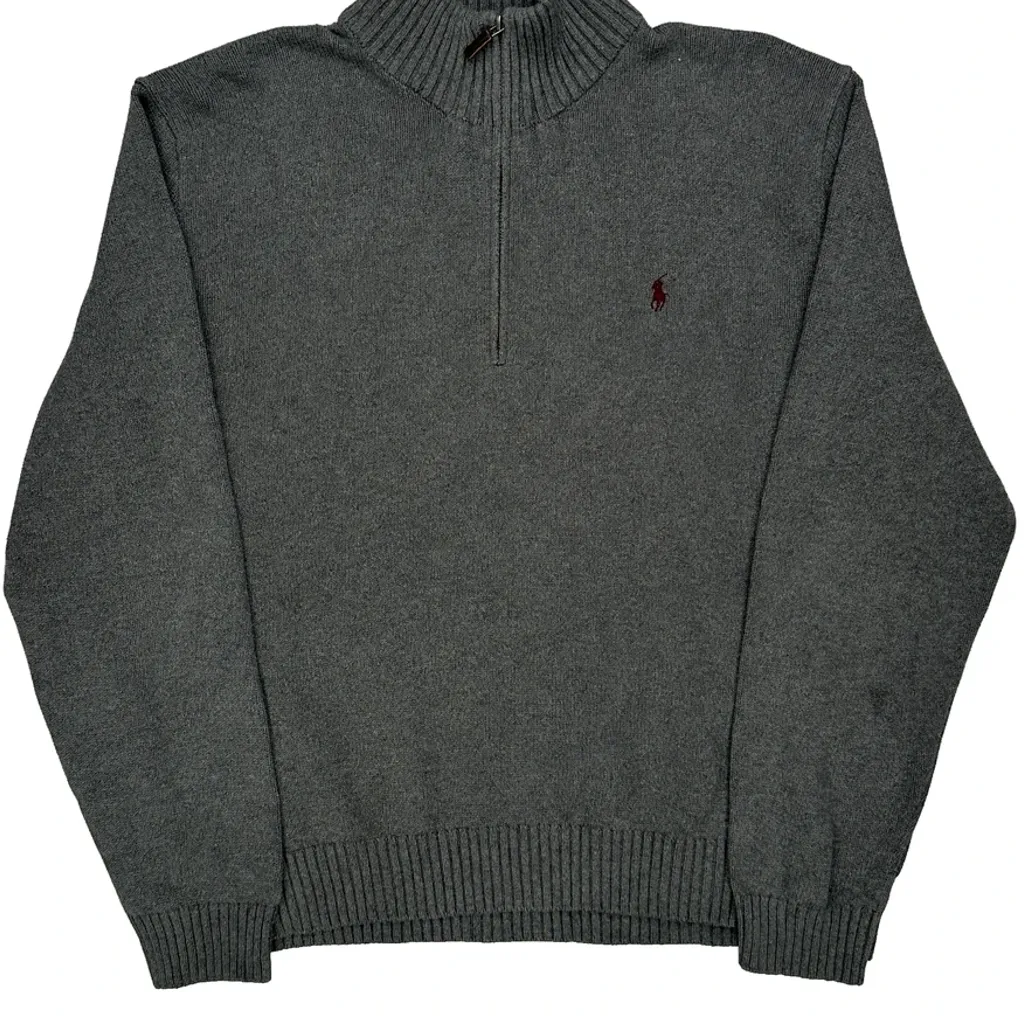 Polo By Ralph Lauren 1/4 Zip - 2XL Grey Cotton - Image 5