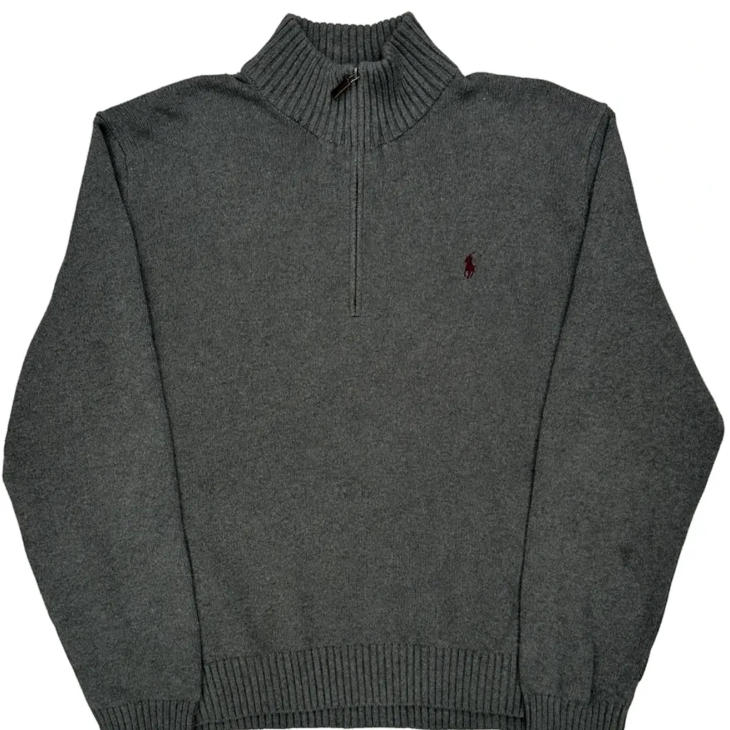 Polo By Ralph Lauren 1/4 Zip - 2XL Grey Cotton - Image 6