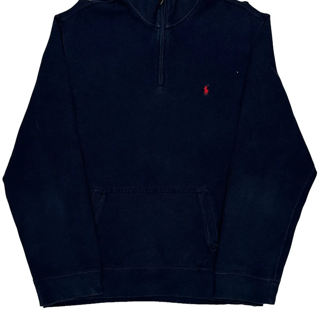 Polo By Ralph Lauren 1/4 Zip - Large Navy Cotton - Image 4
