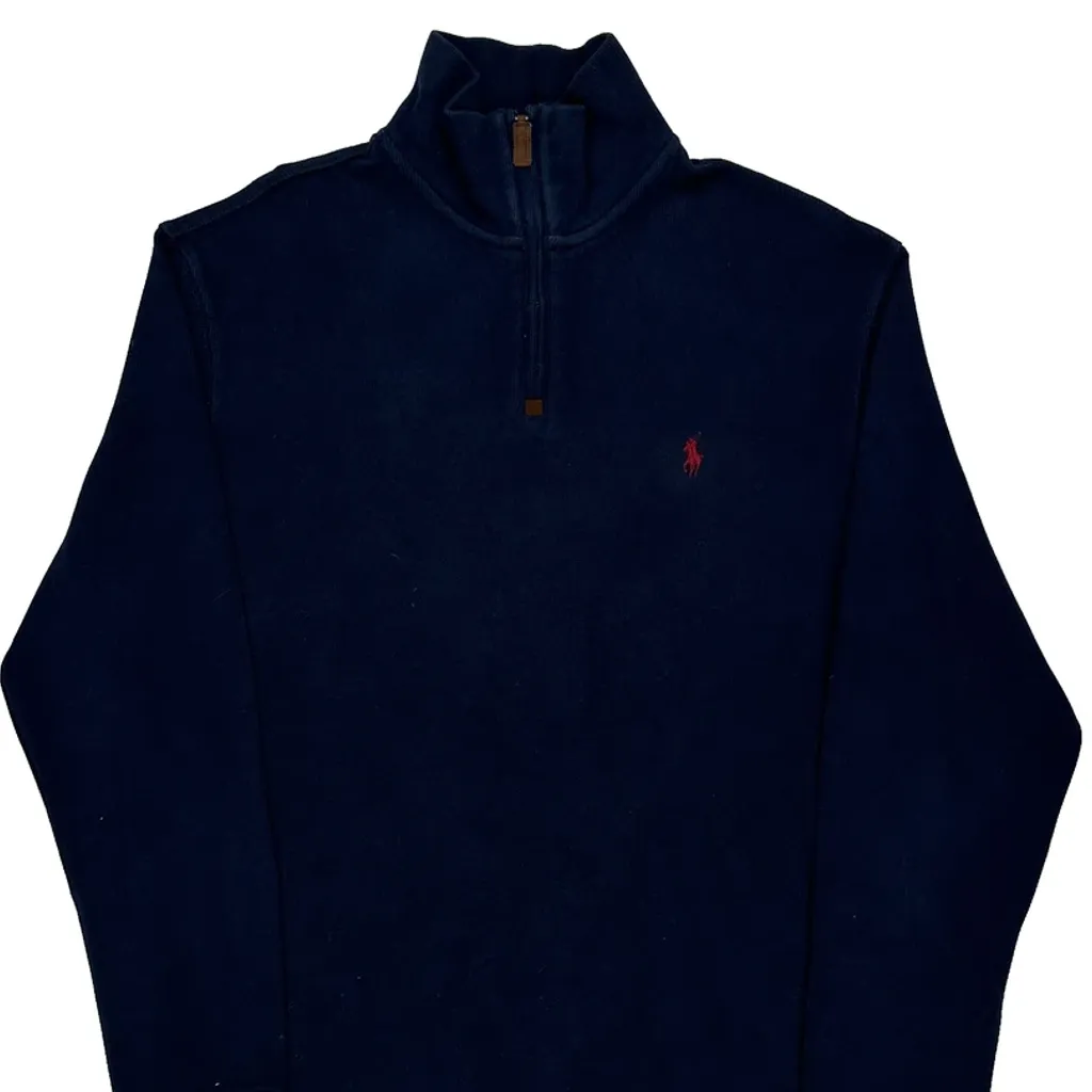 Polo By Ralph Lauren 1/4 Zip - Large Navy Cotton - Image 4