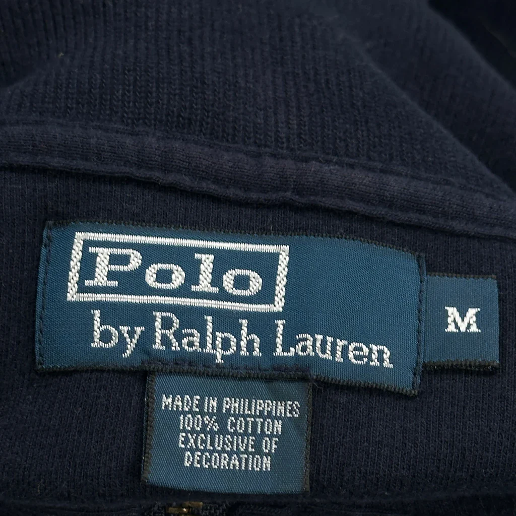 Polo By Ralph Lauren 1/4 Zip - Medium Navy Cotton - Image 3