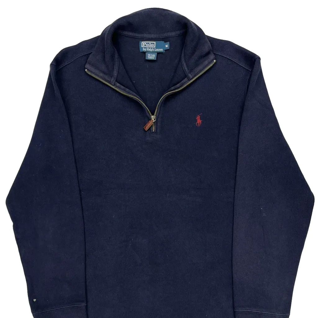 Polo By Ralph Lauren 1/4 Zip - Medium Navy Cotton - Image 4