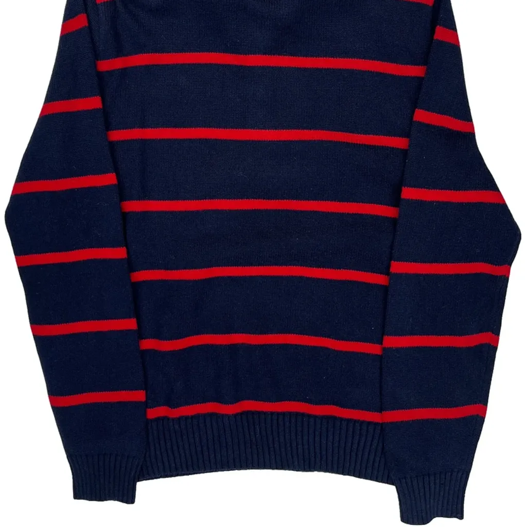 Polo By Ralph Lauren Striped 1/4 Zip - Medium Navy Cotton - Image 6
