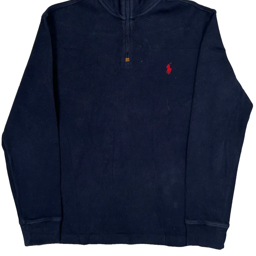 Polo By Ralph Lauren 1/4 Zip - Small Navy Cotton - Image 4