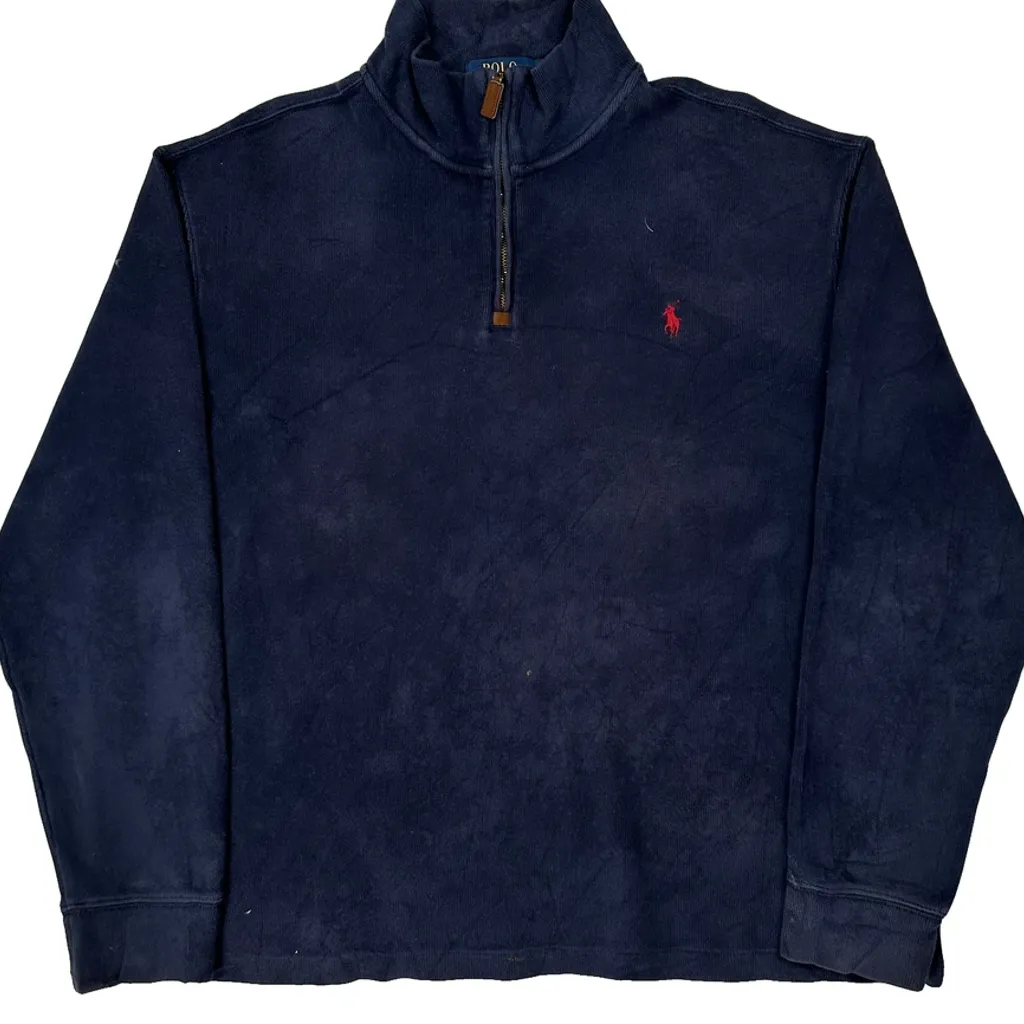 Polo By Ralph Lauren 1/4 Zip - XL Navy Cotton - Image 4