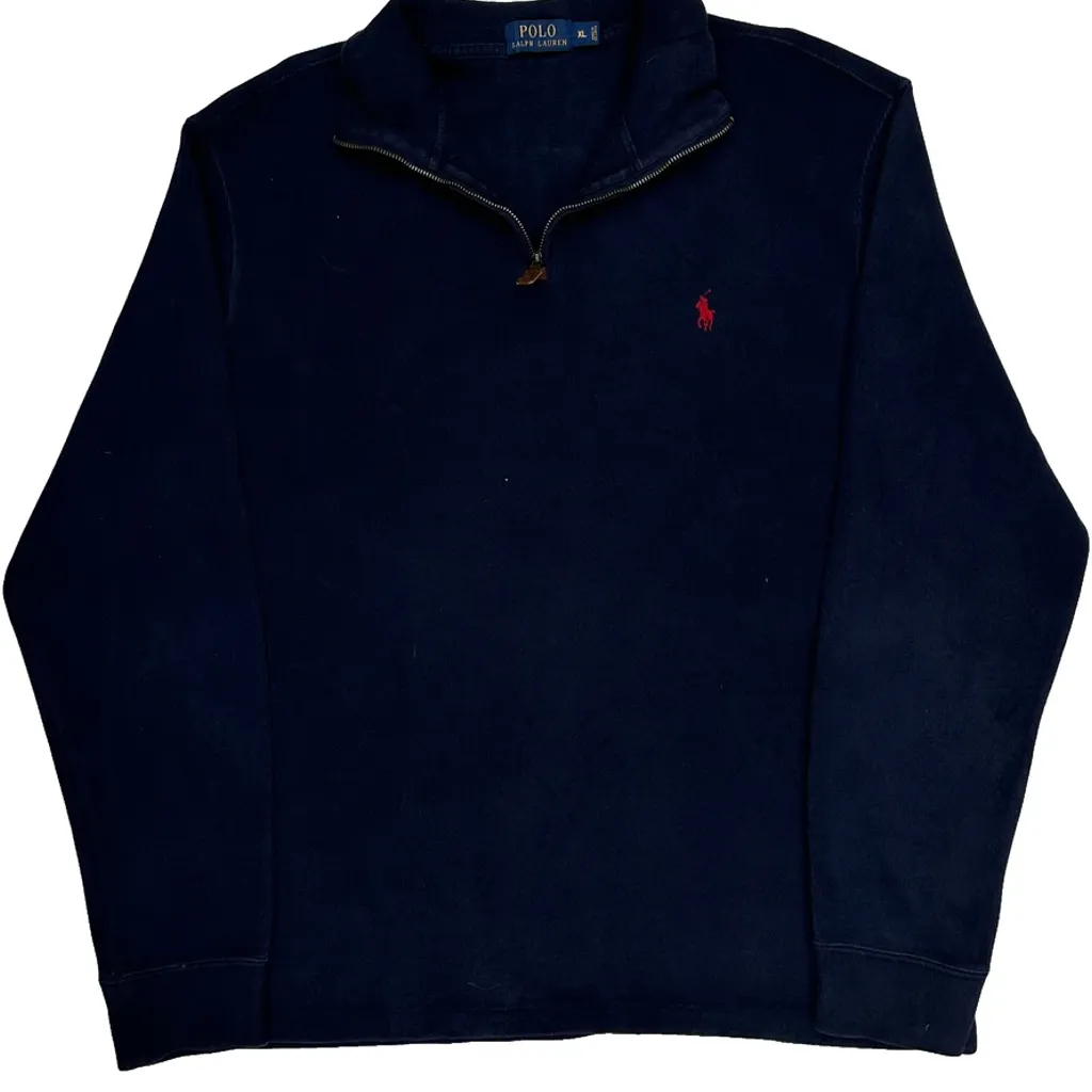 Polo By Ralph Lauren 1/4 Zip - XL Navy Cotton - Image 4
