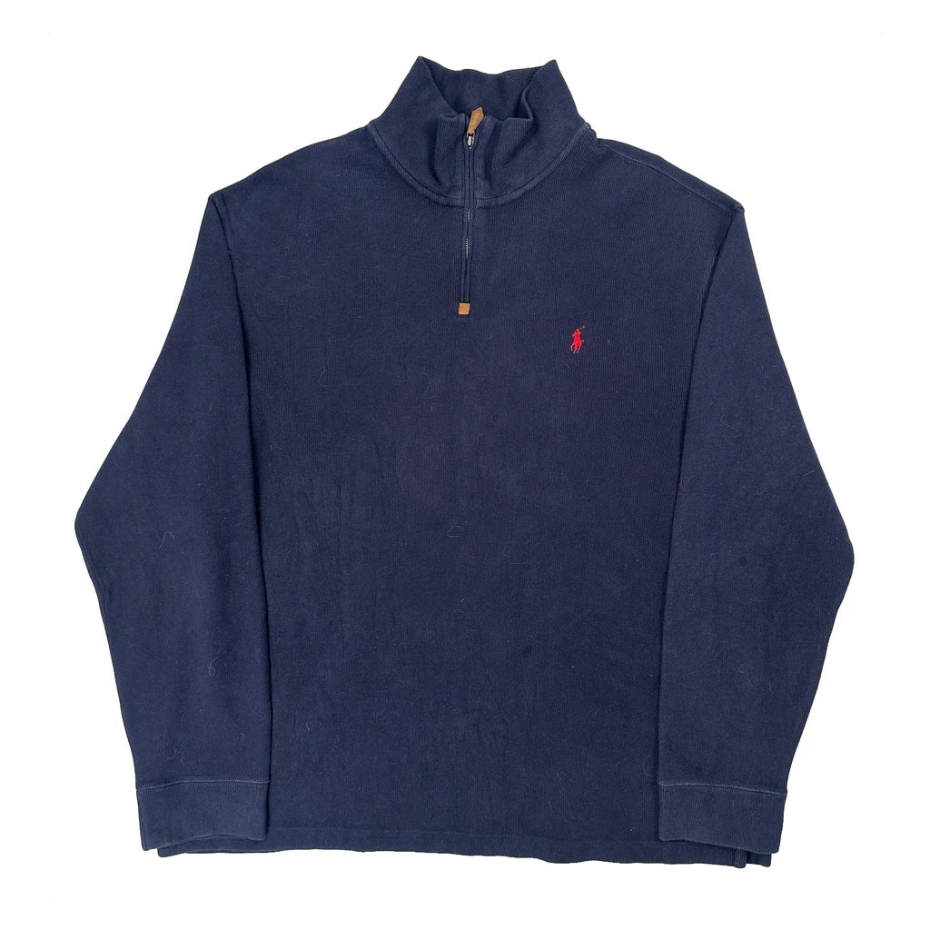 Polo By Ralph Lauren 1/4 Zip - 2XL Navy Cotton