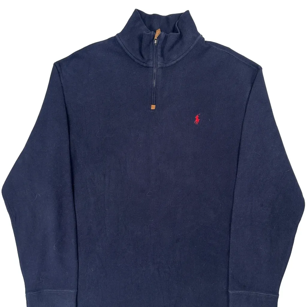 Polo By Ralph Lauren 1/4 Zip - 2XL Navy Cotton - Image 5