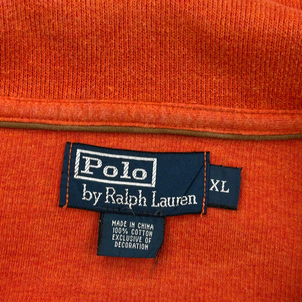 Polo By Ralph Lauren 1/4 Zip - XL Orange Cotton - Image 3