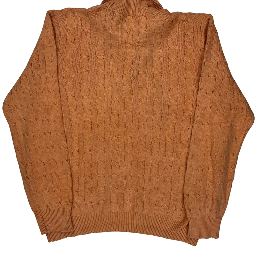 Polo By Ralph Lauren 1/4 Zip - XL Orange Cotton - Image 7