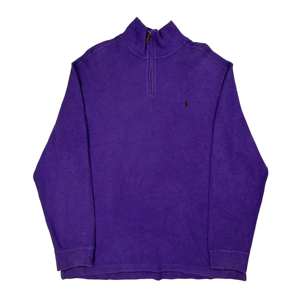 Polo By Ralph Lauren 1/4 Zip - XL Purple Cotton