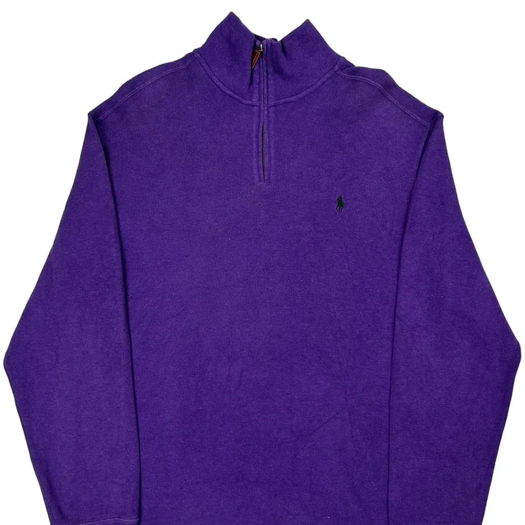 Polo By Ralph Lauren 1/4 Zip - XL Purple Cotton - Image 5