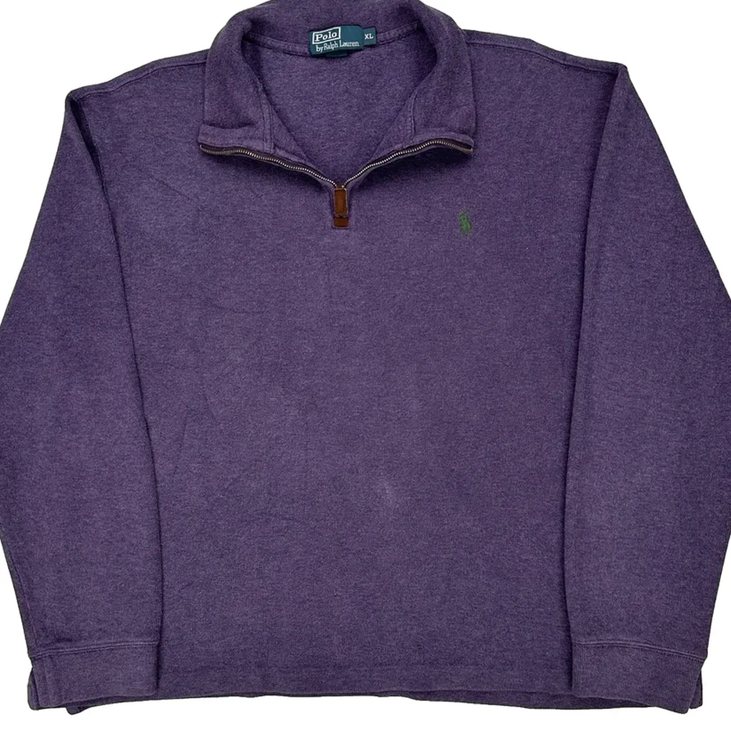 Polo By Ralph Lauren 1/4 Zip - XL Purple Cotton - Image 4