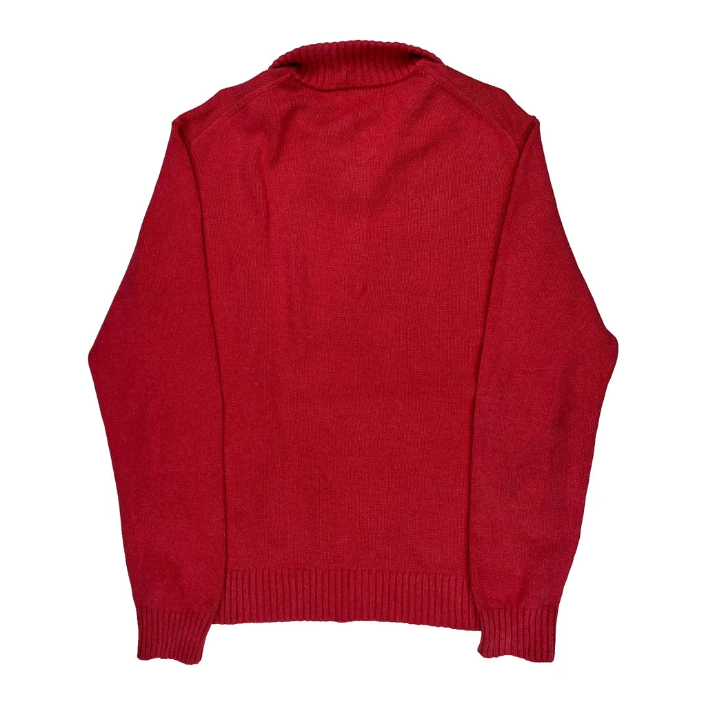 Polo By Ralph Lauren 1/4 Zip - Large Red Cotton - Image 2