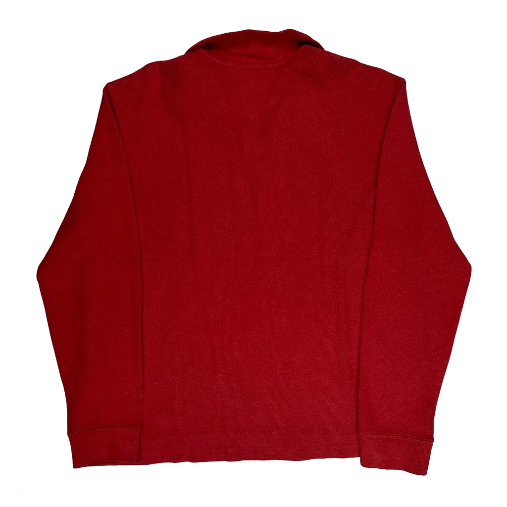 Polo By Ralph Lauren 1/4 Zip - Large Red Cotton - Image 2