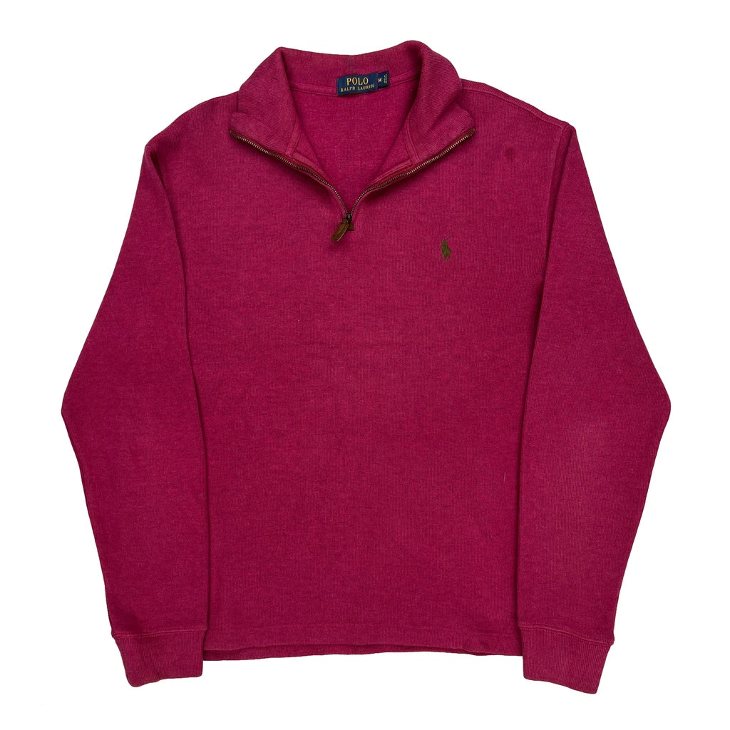 Polo By Ralph Lauren 1/4 Zip - Medium Red Cotton