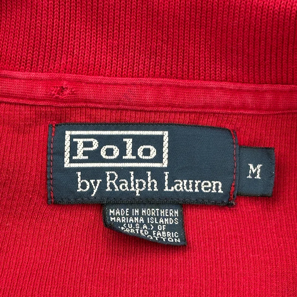 Polo By Ralph Lauren 1/4 Zip - Medium Red Cotton - Image 3