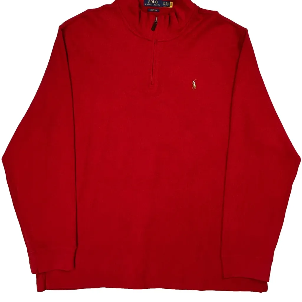 Polo By Ralph Lauren 1/4 Zip - 2XL Red Cotton - Image 5