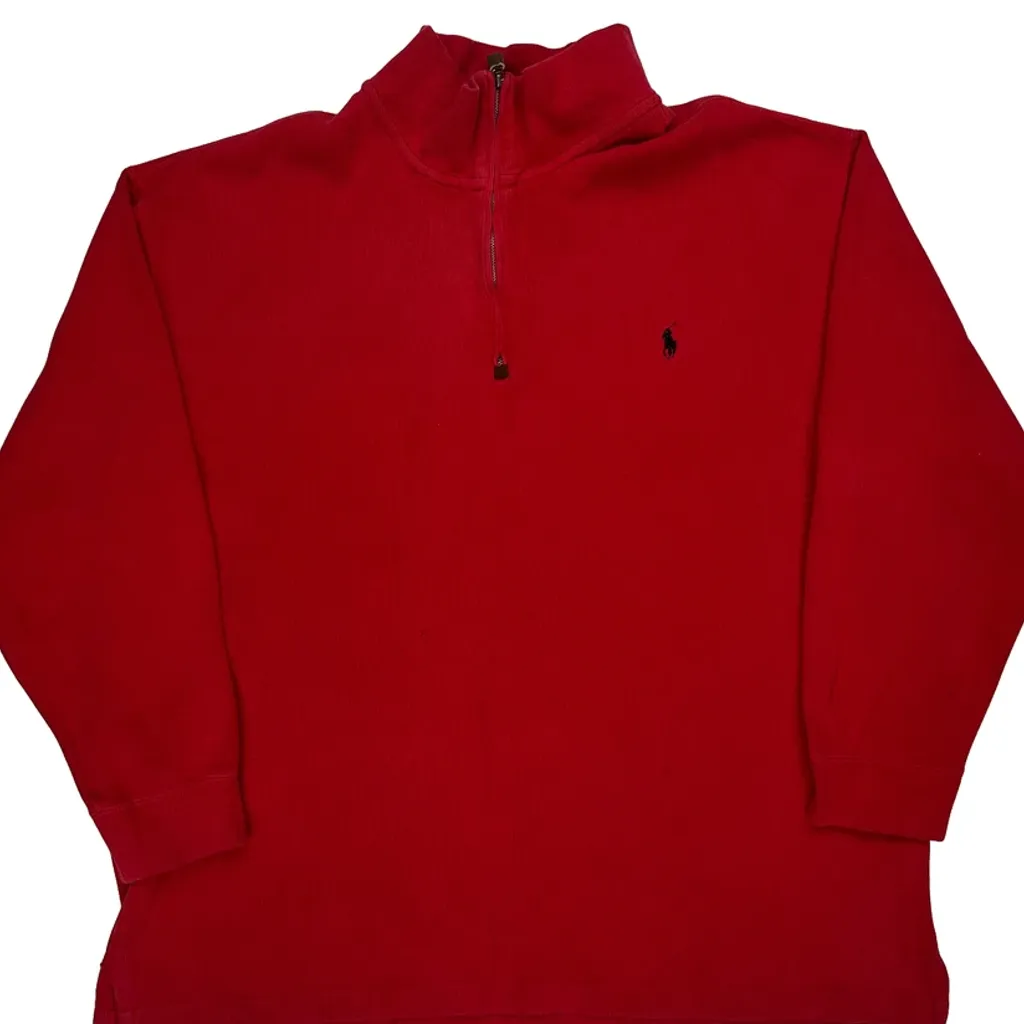 Polo By Ralph Lauren 1/4 Zip - 2XL Red Cotton - Image 5