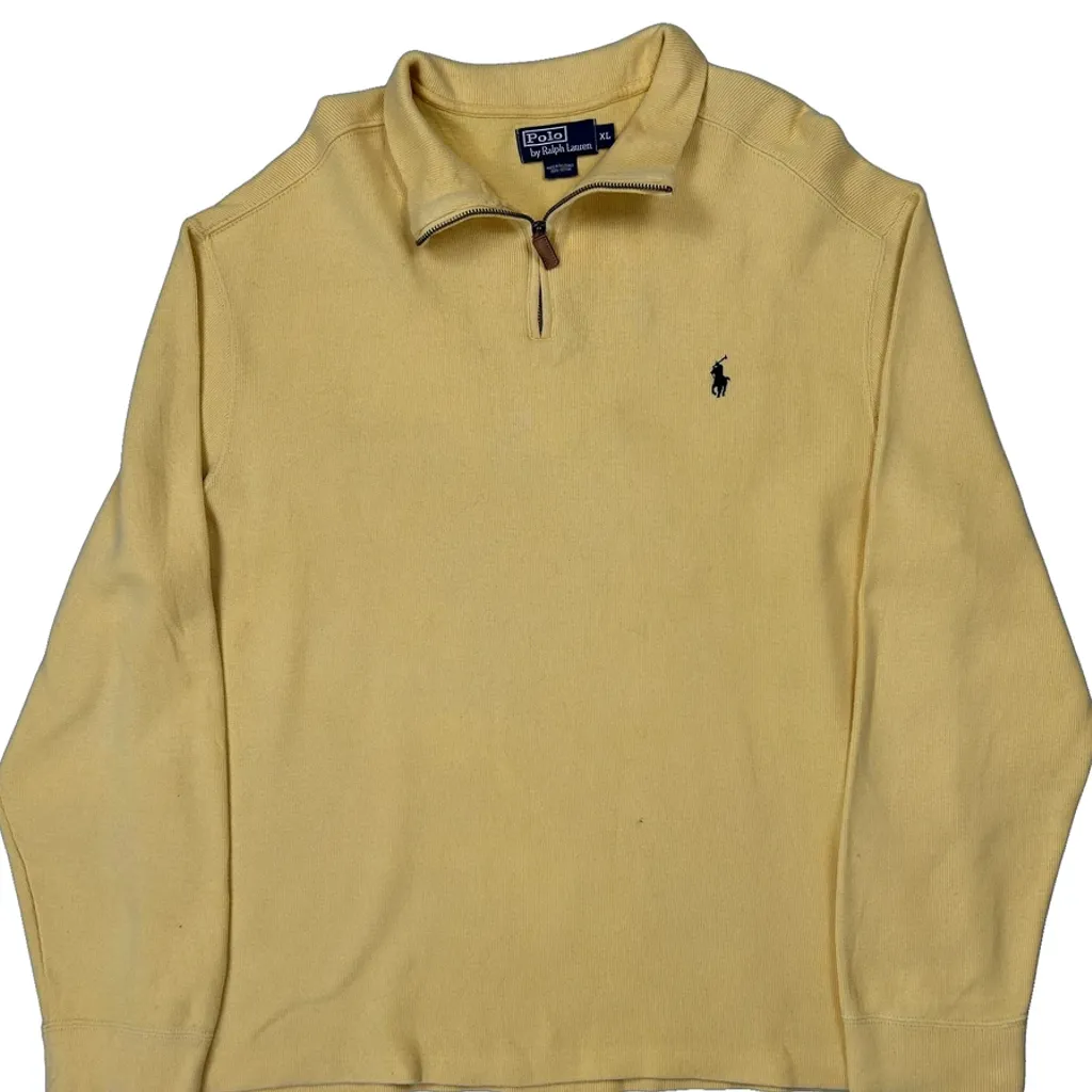 Polo By Ralph Lauren 1/4 Zip - XL Yellow Cotton - Image 5