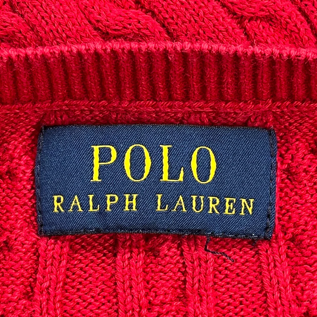 Age 7-8 Polo By Ralph Lauren Cardigan - XS Red Cotton - Image 4
