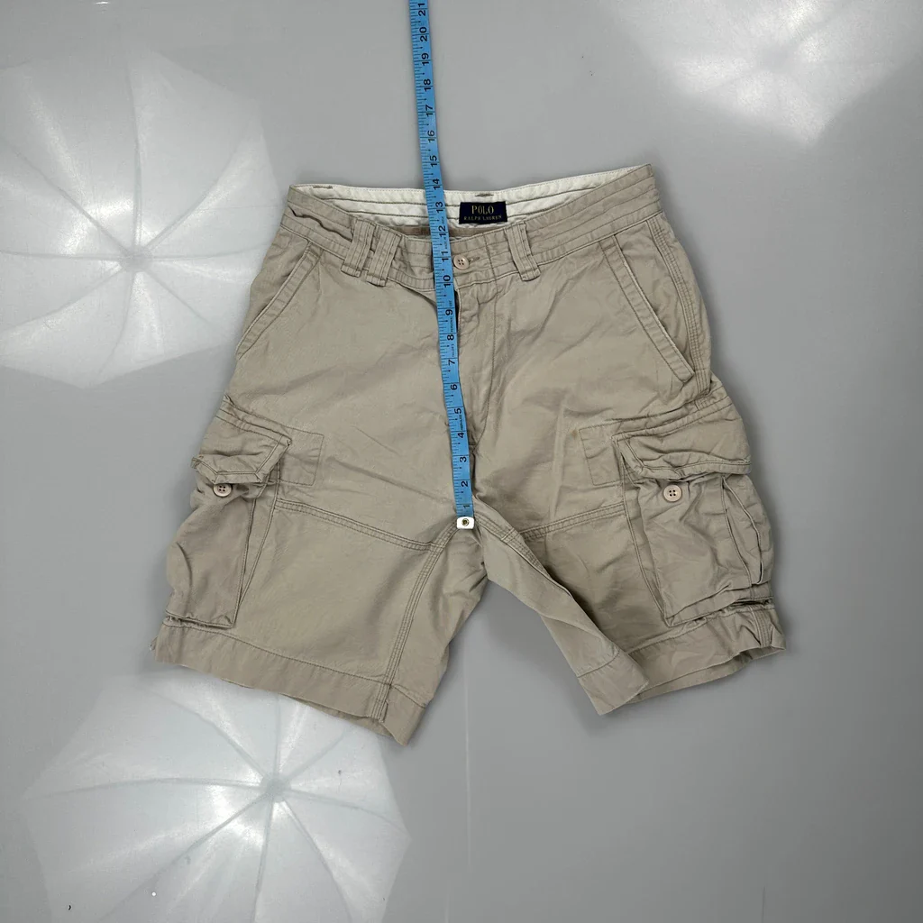 Polo By Ralph Lauren Cargo Shorts - 28W 10L Beige Cotton - Image 4