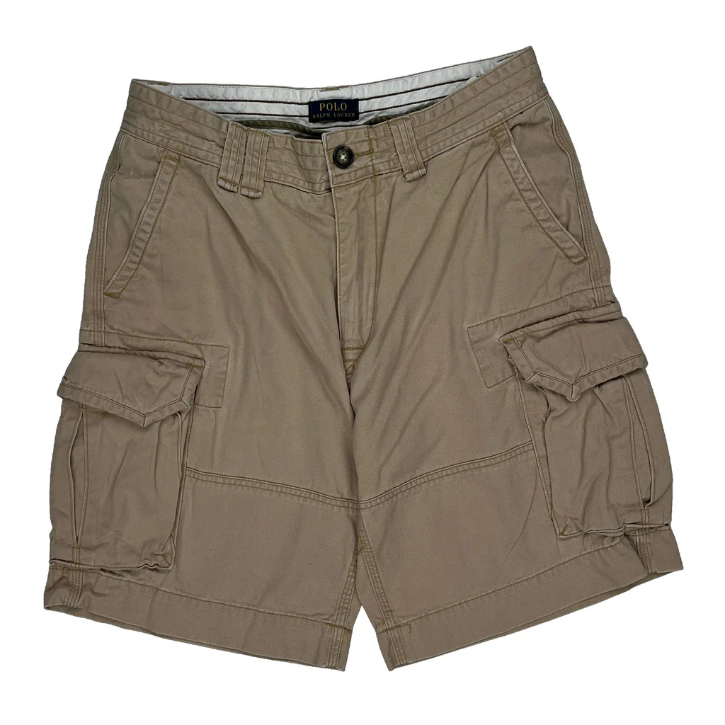 Polo By Ralph Lauren Cargo Shorts - 31W 10L Beige Cotton - Image 2