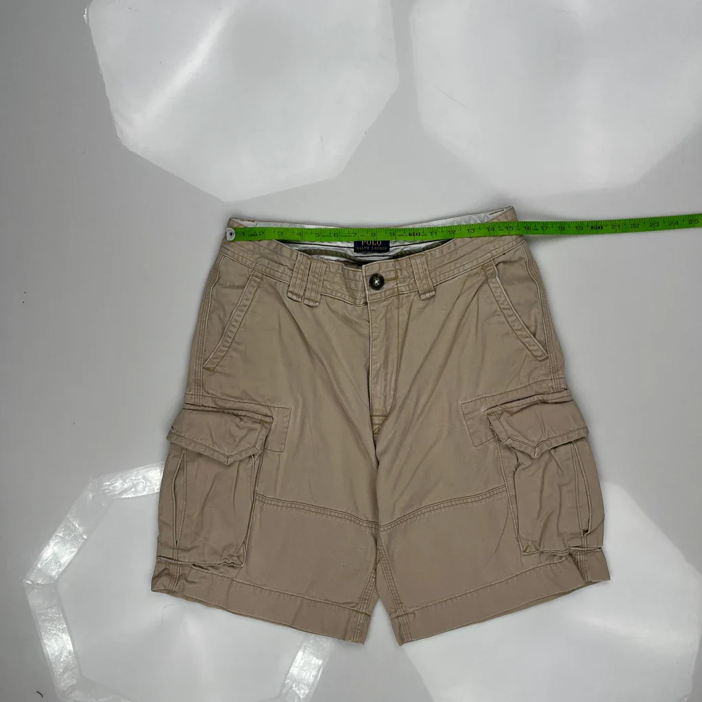 Polo By Ralph Lauren Cargo Shorts - 31W 10L Beige Cotton - Image 3