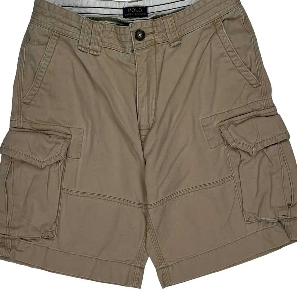 Polo By Ralph Lauren Cargo Shorts - 31W 10L Beige Cotton - Image 9
