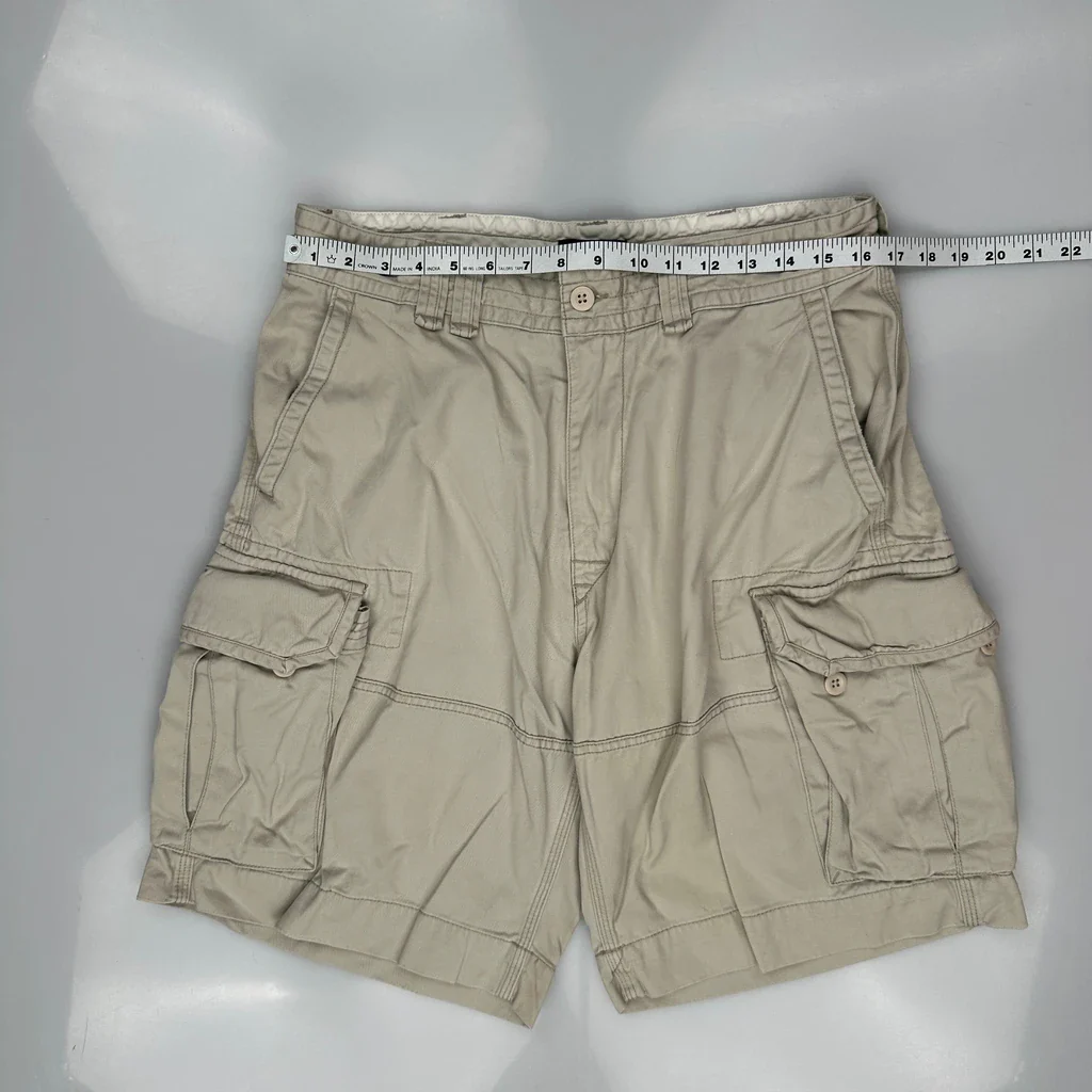 Polo By Ralph Lauren Cargo Shorts - 32W 10L Beige Cotton - Image 3