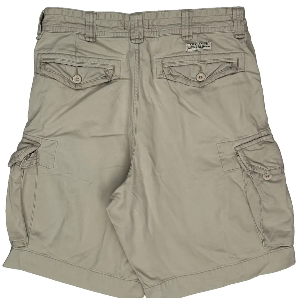 Polo By Ralph Lauren Cargo Shorts - 32W 10L Beige Cotton - Image 7