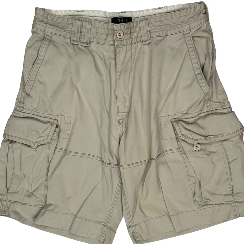 Polo By Ralph Lauren Cargo Shorts - 32W 10L Beige Cotton - Image 9