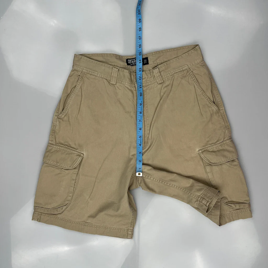 Polo By Ralph Lauren Cargo Shorts - 32W 9L Beige Cotton - Image 3
