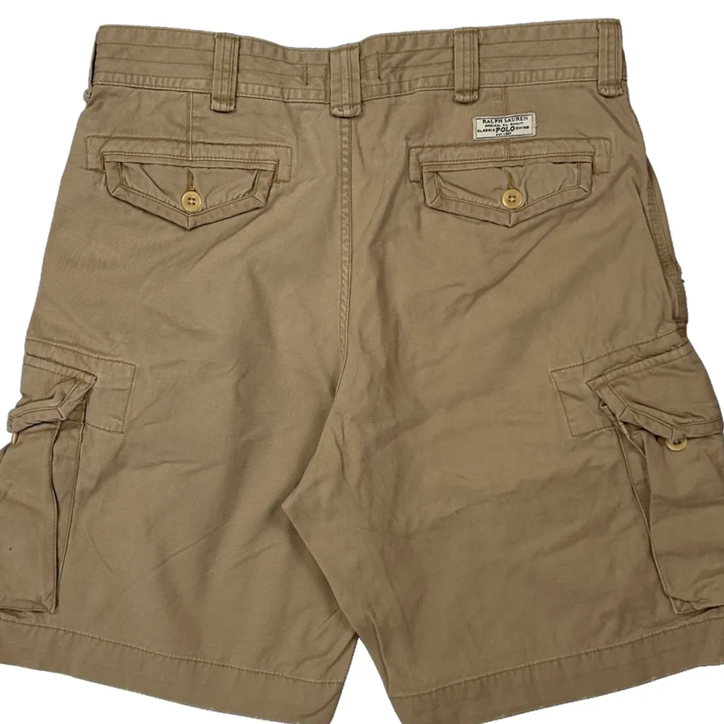 Polo By Ralph Lauren Cargo Shorts - 34W 10L Beige Cotton - Image 8