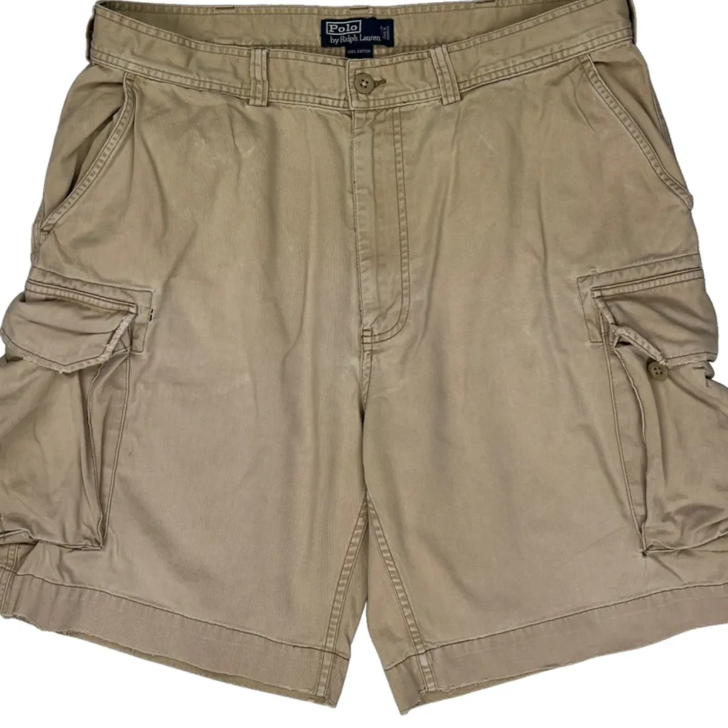 Polo By Ralph Lauren Cargo Shorts - 36W 9L Beige Cotton - Image 10