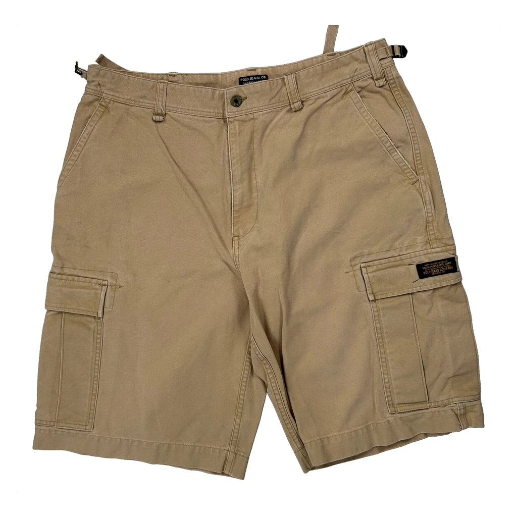 Polo By Ralph Lauren Cargo Shorts - 38″ Waist Beige Cotton - Image 2