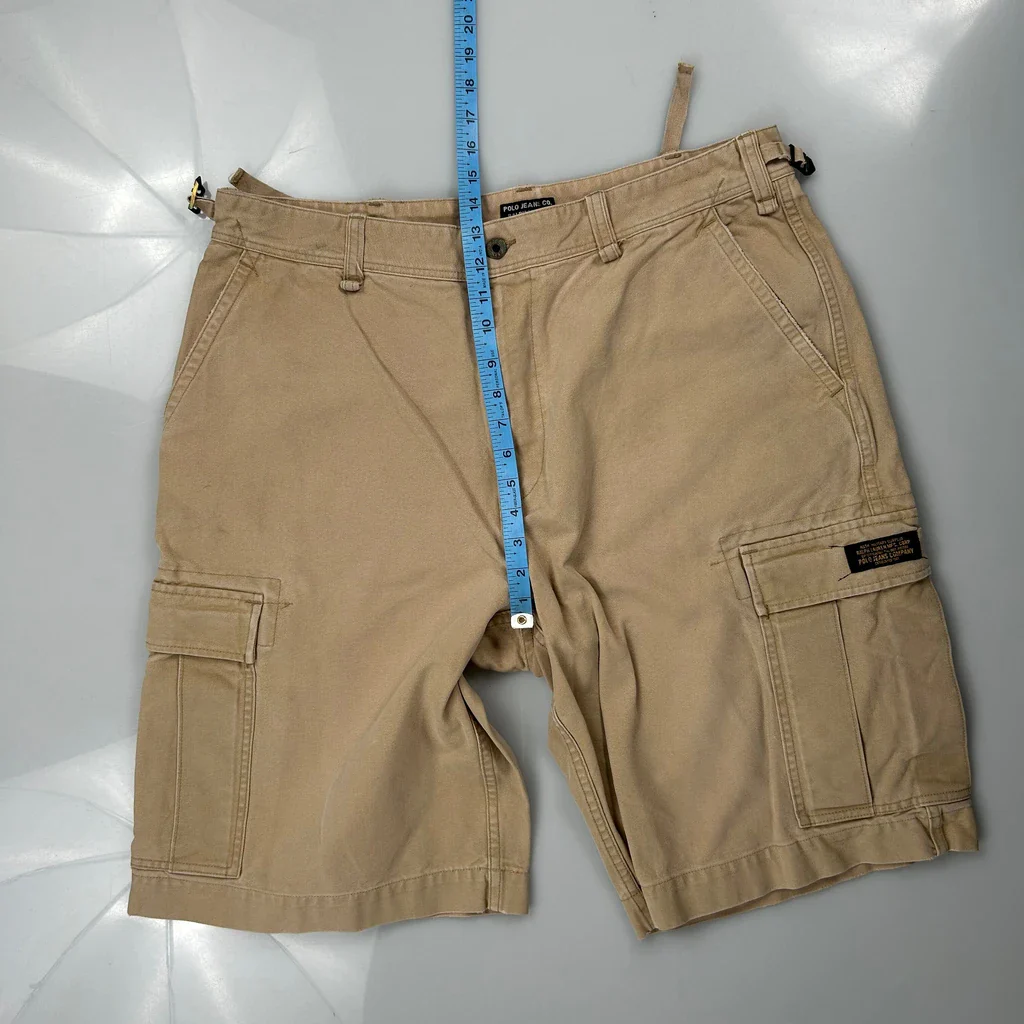 Polo By Ralph Lauren Cargo Shorts - 38″ Waist Beige Cotton - Image 4