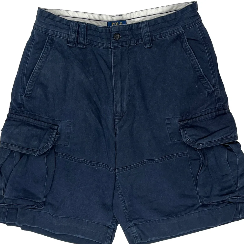 Polo By Ralph Lauren Cargo Shorts - 32W 8L Blue Cotton - Image 10