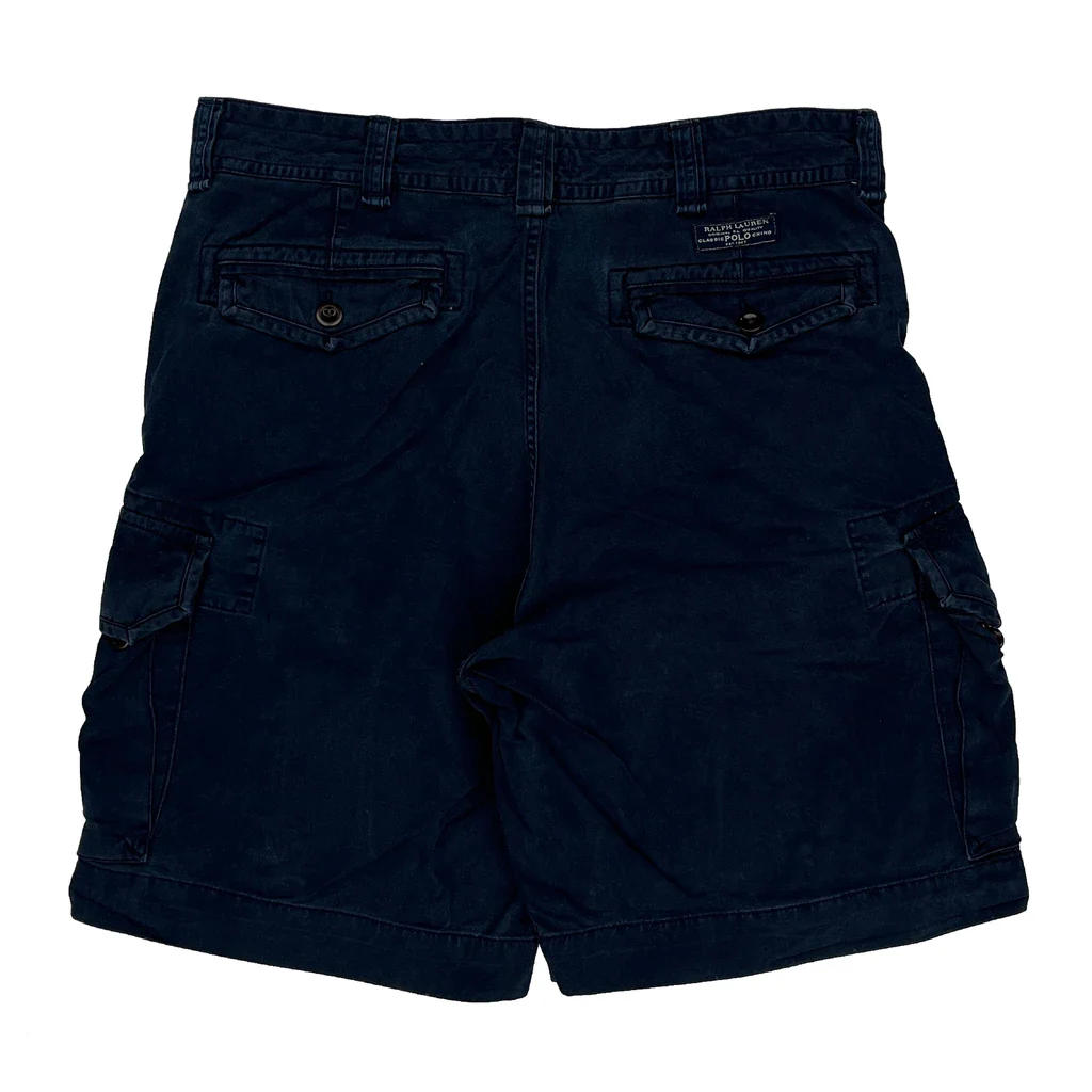 Polo By Ralph Lauren Cargo Shorts - 34W 9L Blue Cotton