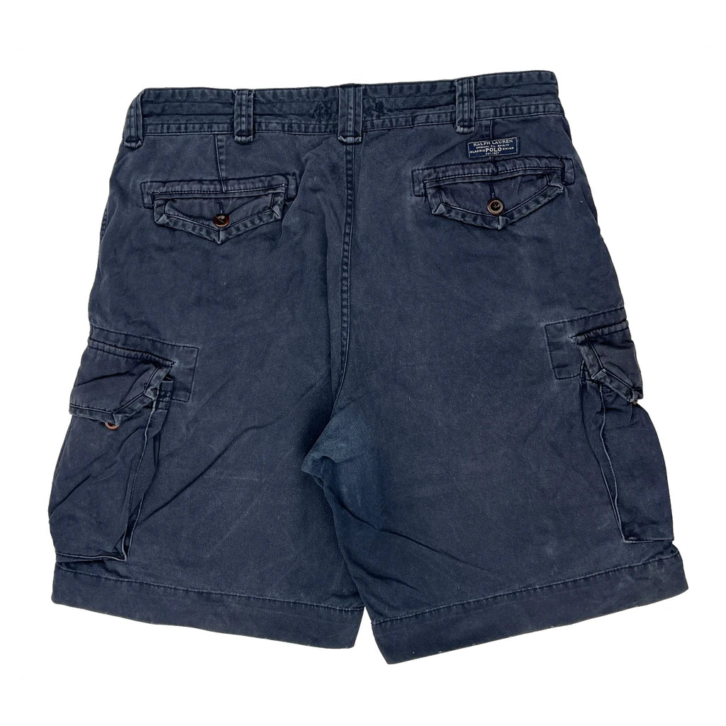 Polo By Ralph Lauren Cargo Shorts - 36W 10L Blue Cotton