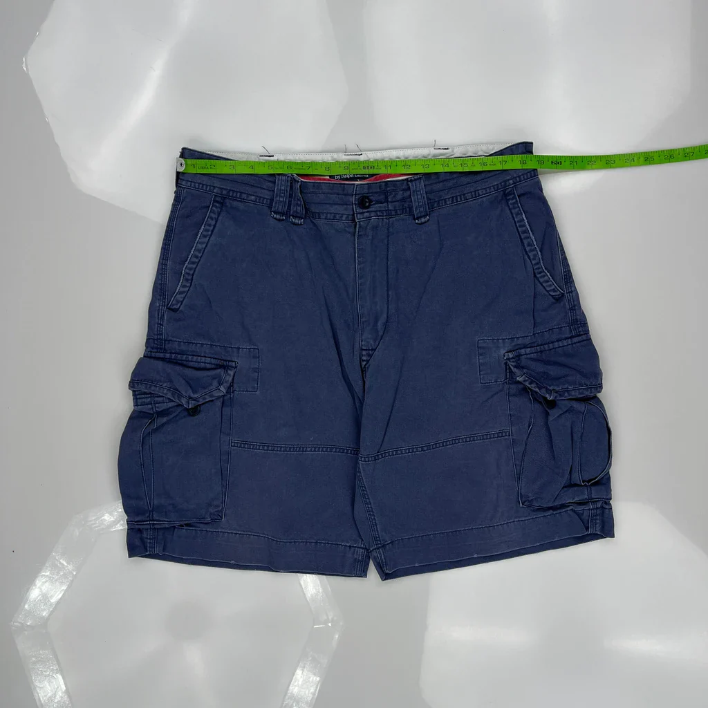 Polo By Ralph Lauren Cargo Shorts - 38W 9L Blue Cotton - Image 3