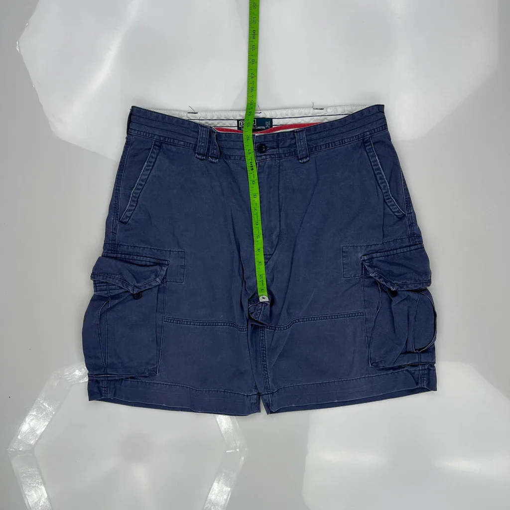 Polo By Ralph Lauren Cargo Shorts - 38W 9L Blue Cotton - Image 4